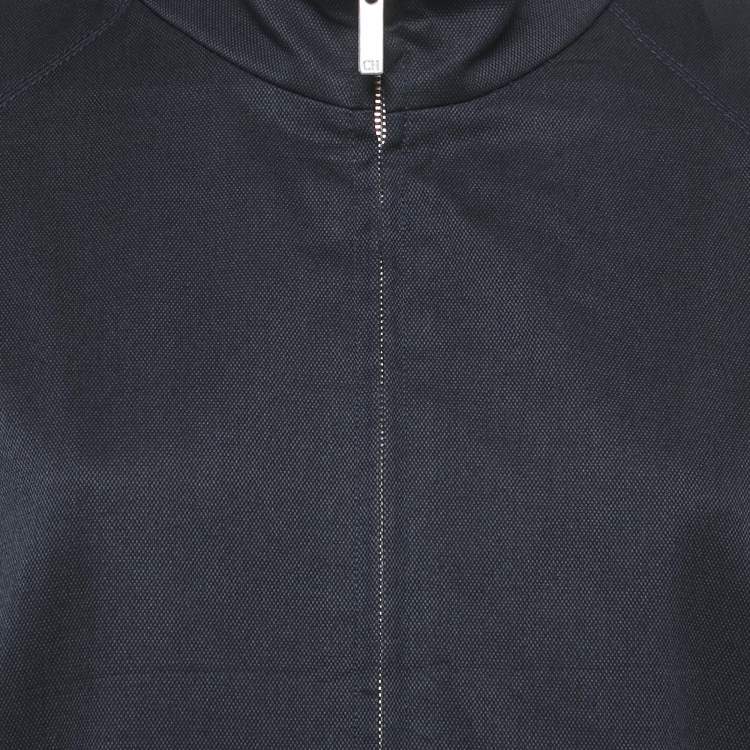 Pre Owned CH Carolina Herrera Black/Red Cotton Hooded Zip Up Jacket L