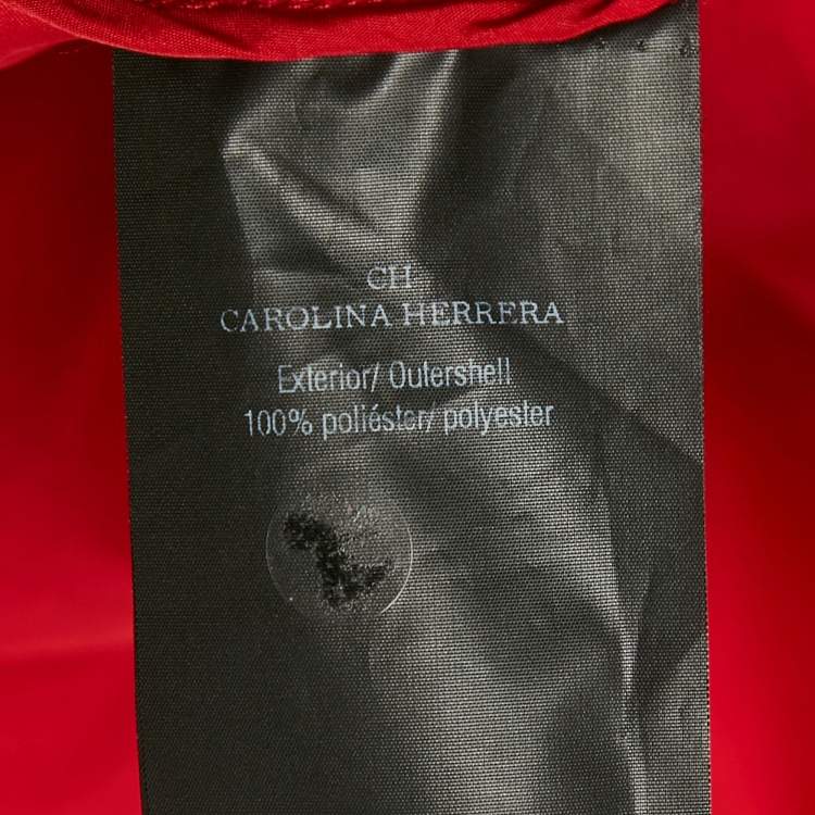 مملوكة مسبقًا CH Carolina Herrera Red Taffeta Wrap Maxi Dress XL
