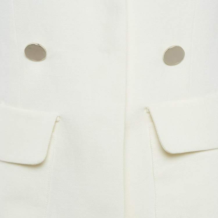 مملوكة مسبقًا CH Carolina Herrera Cream Gabardine Double Breasted Jacket S