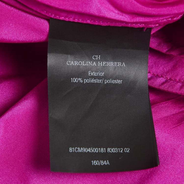 مملوكة مسبقًا CH Carolina Herrera Pink Nylon Button Front Midi Wrap Dress S