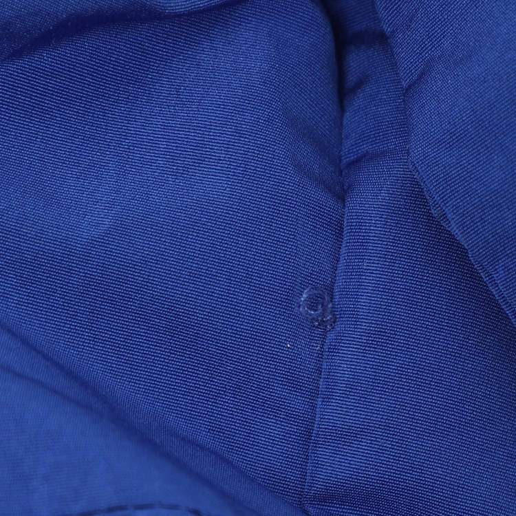 Pre Owned Carolina Herrera Royal Blue Taffeta Pocketed Flared Shirt Dress M