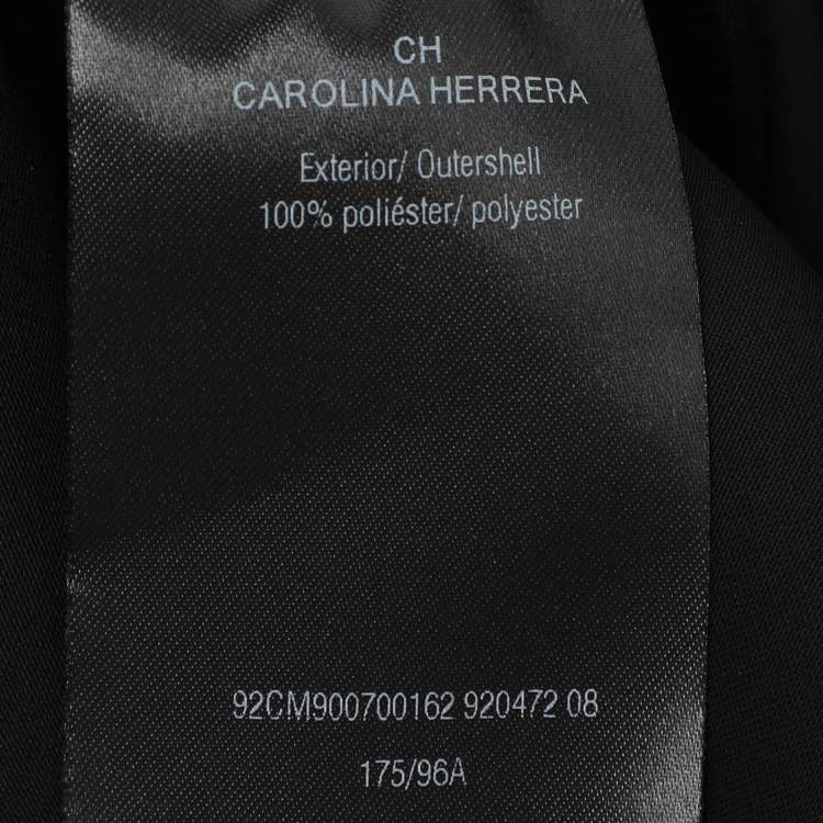 Pre Owned CH Carolina Herrera Black/White Polyester Midi Dress M
