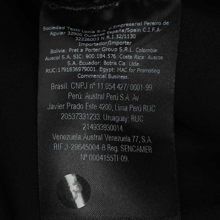 Pre Owned CH Carolina Herrera Black/White Polyester Midi Dress M