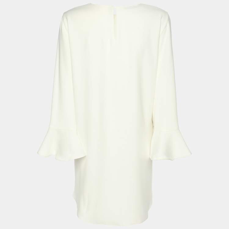 Pre Owned CH Carolina Herrera White Crepe Bell Sleeve Tops M