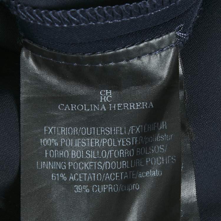مملوكة مسبقًا CH Carolina Herrera Navy Blue Crepe Straight Leg Trousers S