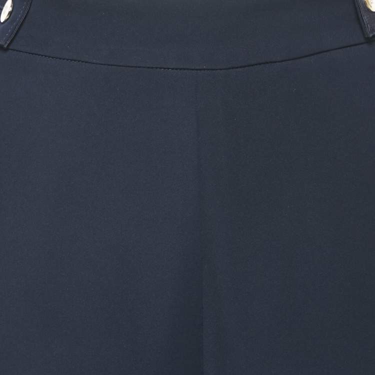 مملوكة مسبقً�ا CH Carolina Herrera Navy Blue Crepe Straight Leg Trousers S