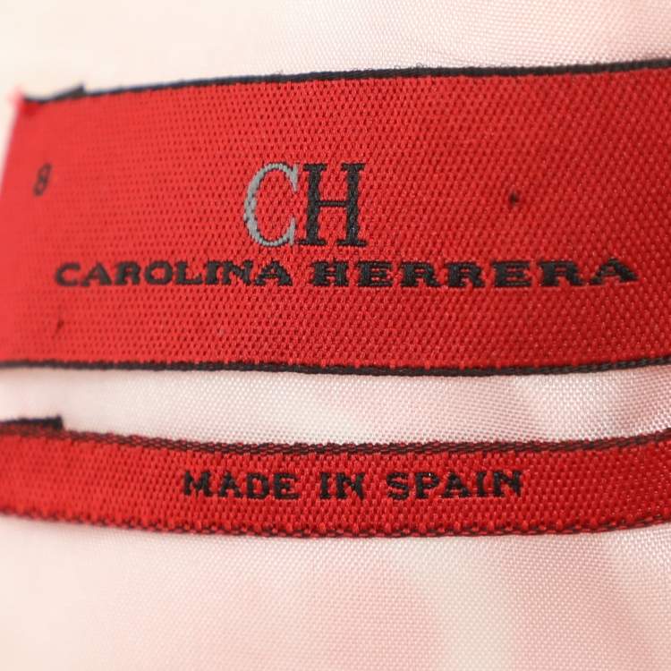 Pre Owned CH Carolina Herrera Orange/White Floral Print Cotton Silk Midi Dress M