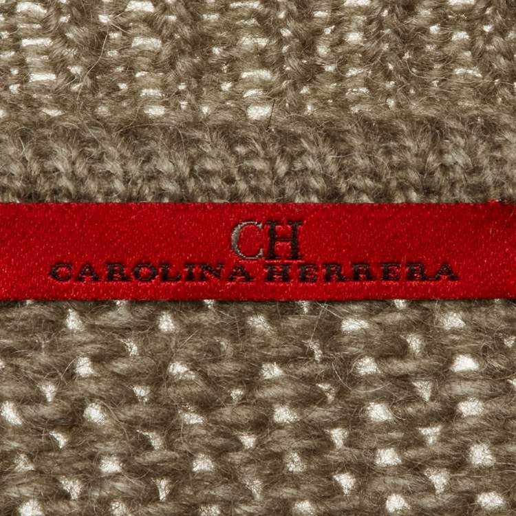Pre Owned CH Carolina Herrera Brown Wool & Alpaca Knit Poncho One Size