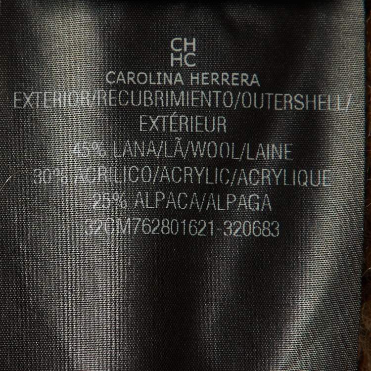 Pre Owned CH Carolina Herrera Brown Wool & Alpaca Knit Poncho One Size