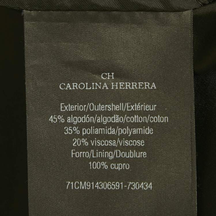 Pre Owned Carolina Herrera Black/White Corded Lace Sleeveless Short Dress M