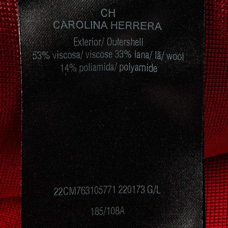Pre Owned CH Carolina Herrera Red Knit Scarf Detail Top L