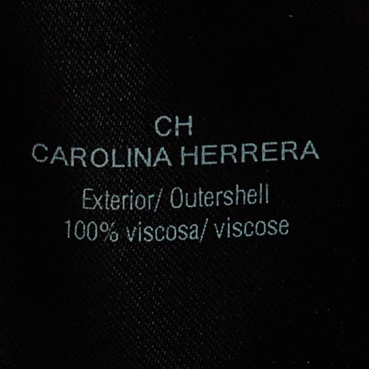 Pre Owned CH Carolina Herrera Monochrome Logo Intarsia Knit neck Wrap Detail Pullover S
