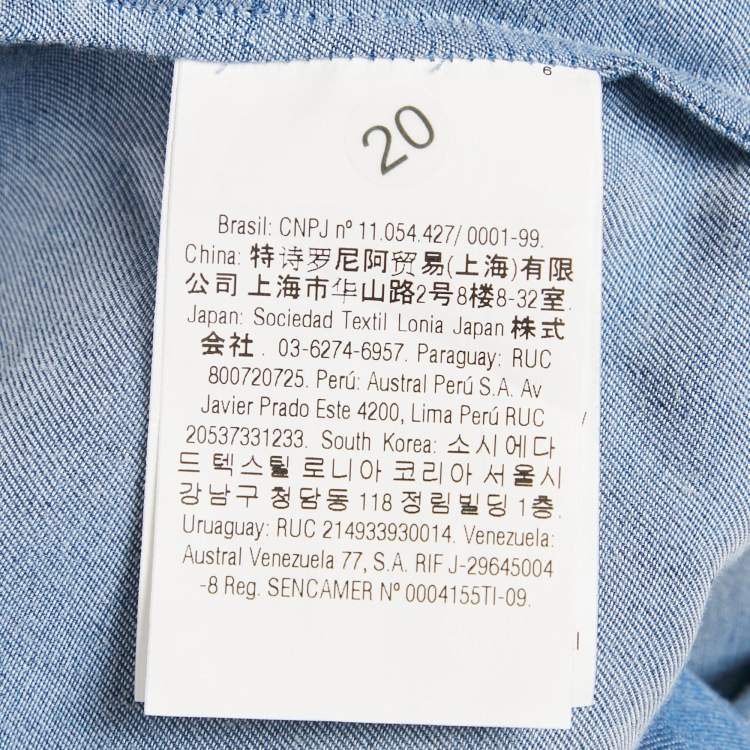 Pre Owned CH Carolina Herrera Blue Lyocell Plunging Neck Blouse XS