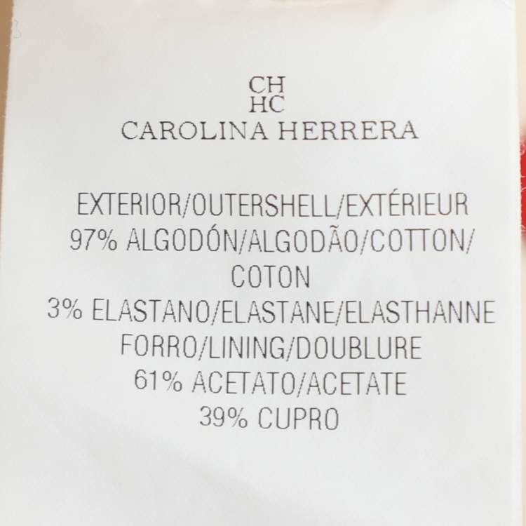 Pre Owned CH Carolina Herrera Cream Stretch Cotton Wide Leg Capri Pants S
