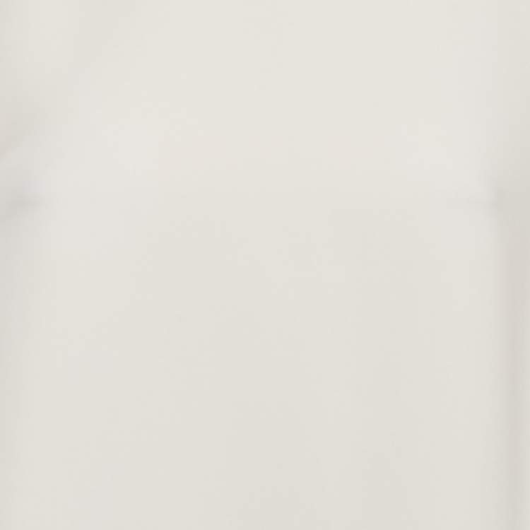 Pre Owned CH Carolina Herrera White Crepe Ruffled Sleeveless Top S
