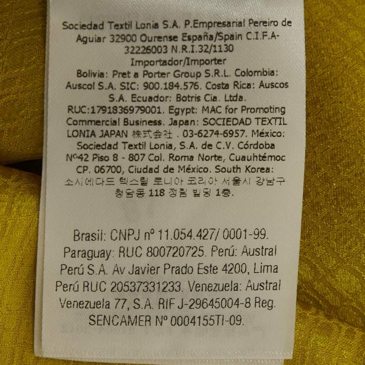 Pre Owned CH Carolina Herrera Yellow Monogram Jacquard Silk Short Dress S