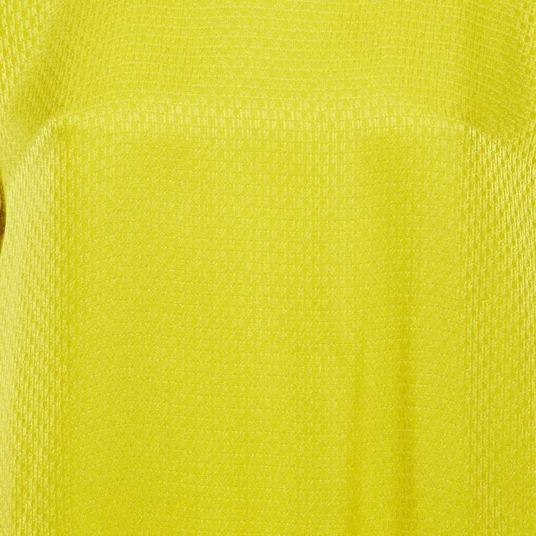 Pre Owned CH Carolina Herrera Yellow Monogram Jacquard Silk Short Dress S