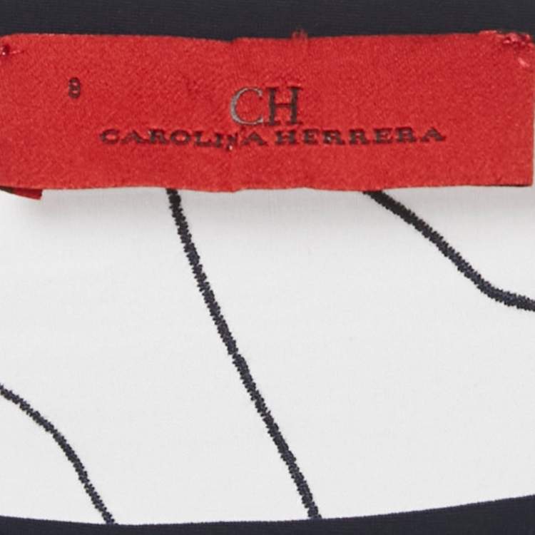 مملوكة مسبقًا CH Carolina Herrera White Floral Embroidered Cotton Belted Midi Dress M