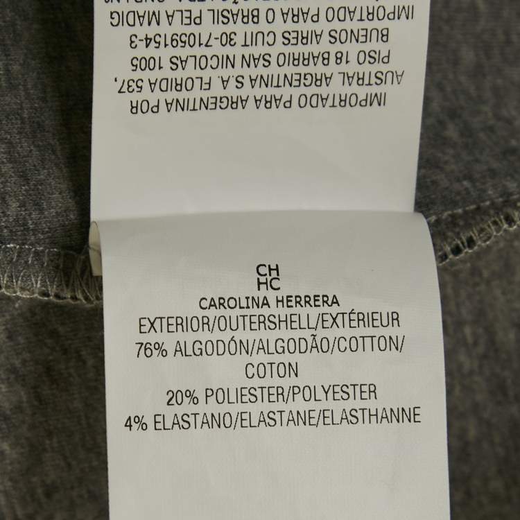 Pre Owned CH Carolina Herrera Blue/Grey Striped Neoprene Butterfly Applique Sweatshirt L