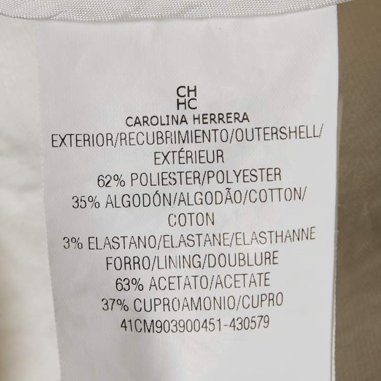 Pre Owned CH Carolina Herrera White Textured Jacquard Sleeveless Mini Dress L