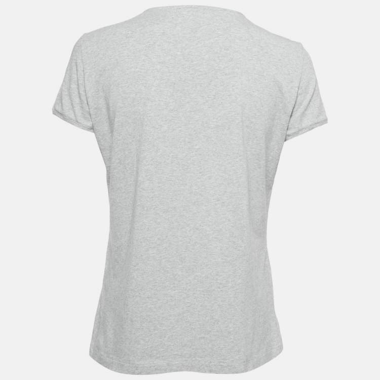 Pre Owned CH Carolina Herrera Grey Printed Cotton T-shirt M