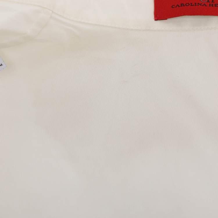 Pre Owned CH Carolina Herrera Cream Nylon Long Sleeve Tops M