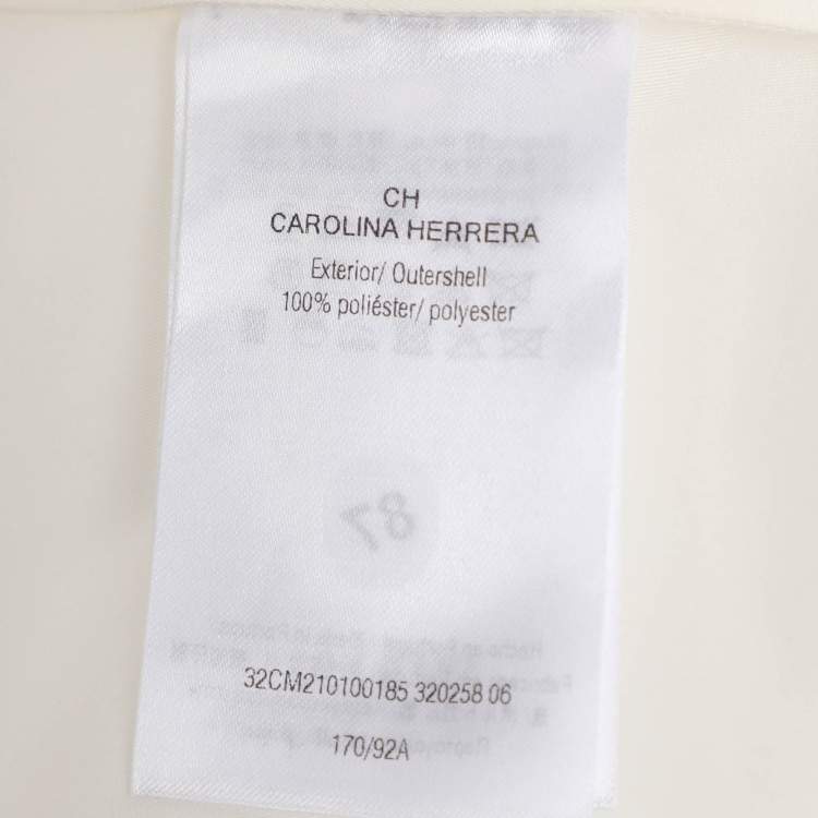 Pre Owned CH Carolina Herrera Cream Nylon Long Sleeve Tops M