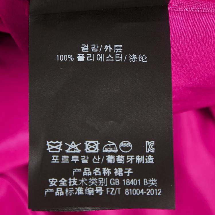 Pre Owned CH Carolina Herrera Magenta Taffeta Bow Tie Detail Asymmetric Hem Gown L