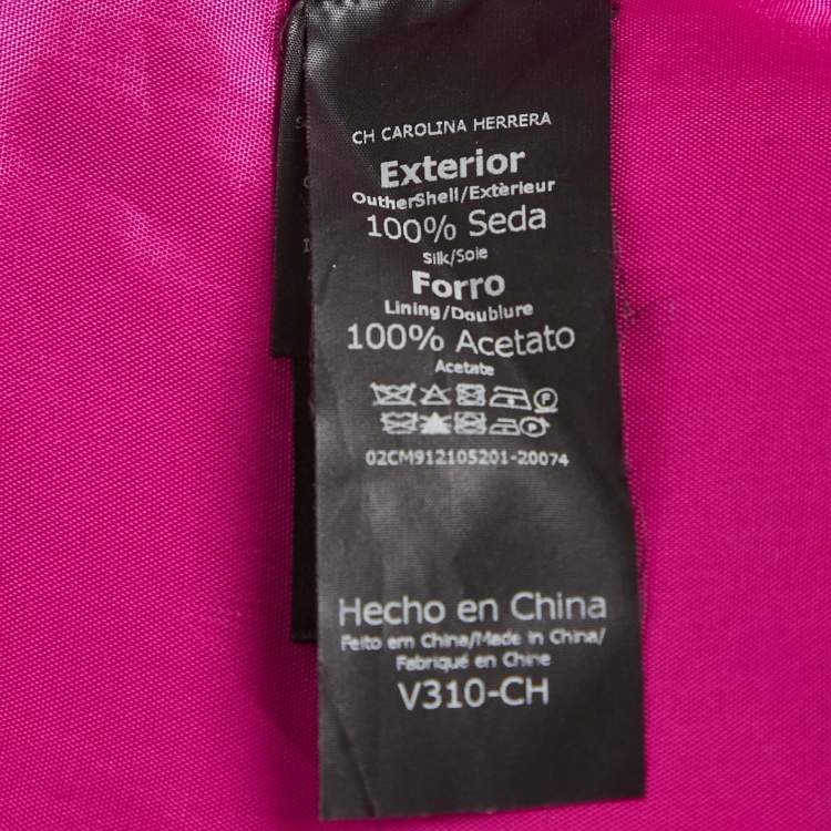 Pre Owned CH Carolina Herrera Pink Silk Belted Sleeveless High-Low Gown S