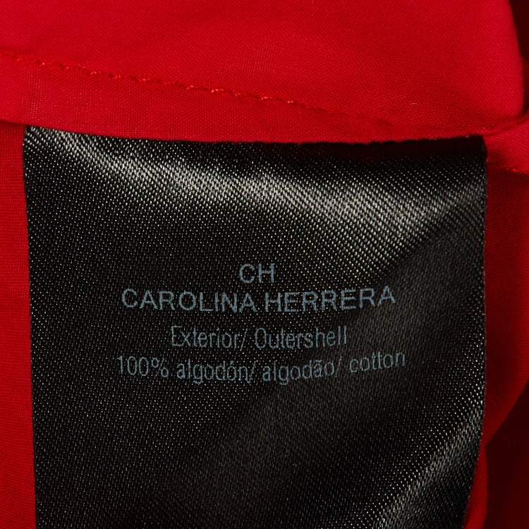 Pre Owned CH Carolina Herrera Red Cotton Oversized Blouse M