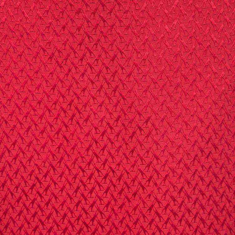 Pre Owned CH Carolina Herrera Red Textured Pencil Skirt M