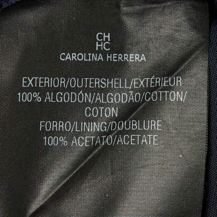 Pre Owned CH Carolina Herrera Navy Blue Cotton Trousers S