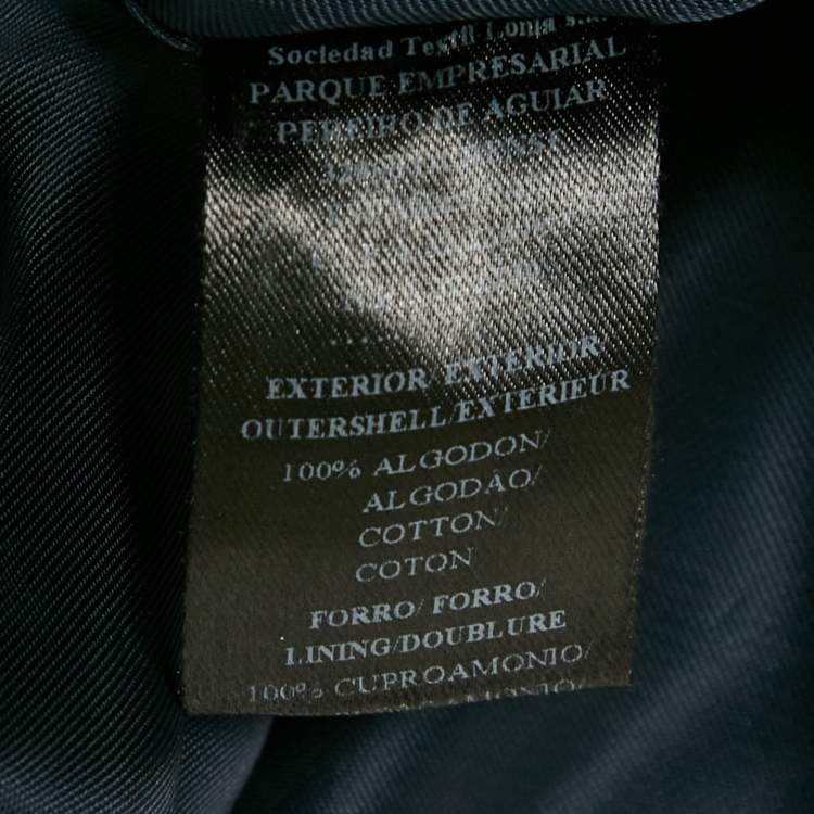 Pre Owned CH Carolina Herrera Navy Blue Monogram Jacquard Midi Skirt L