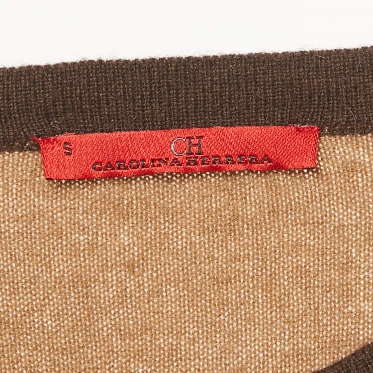 مملوكة مسبقًا CH Carolina Herrera Brown Wool Knit Top S