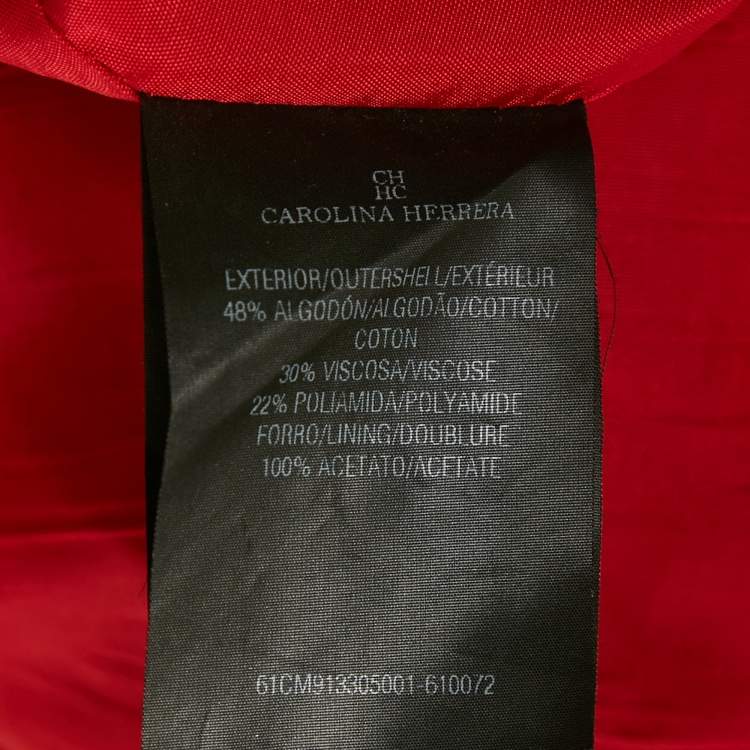 Pre Owned CH Carolina Herrera Red Lace Sleeveless Shift Dress M
