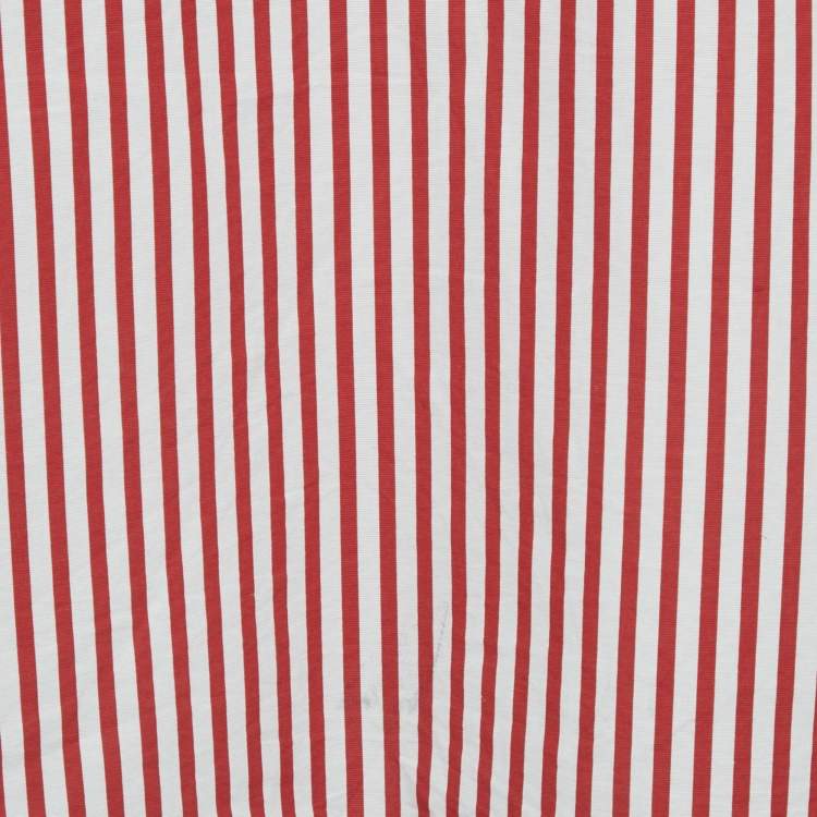 Pre Owned CH Carolina Herrera Red Striped Cotton Oversized Top S