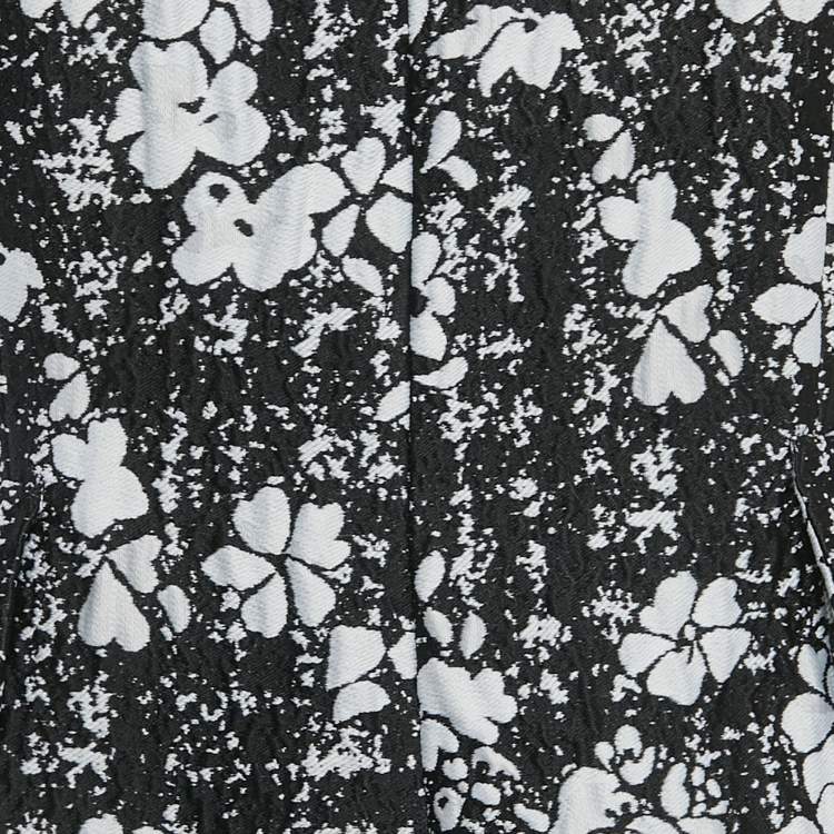 Pre Owned CH Carolina Herrera Black Floral Jacquard Sleeveless Midi Dress M