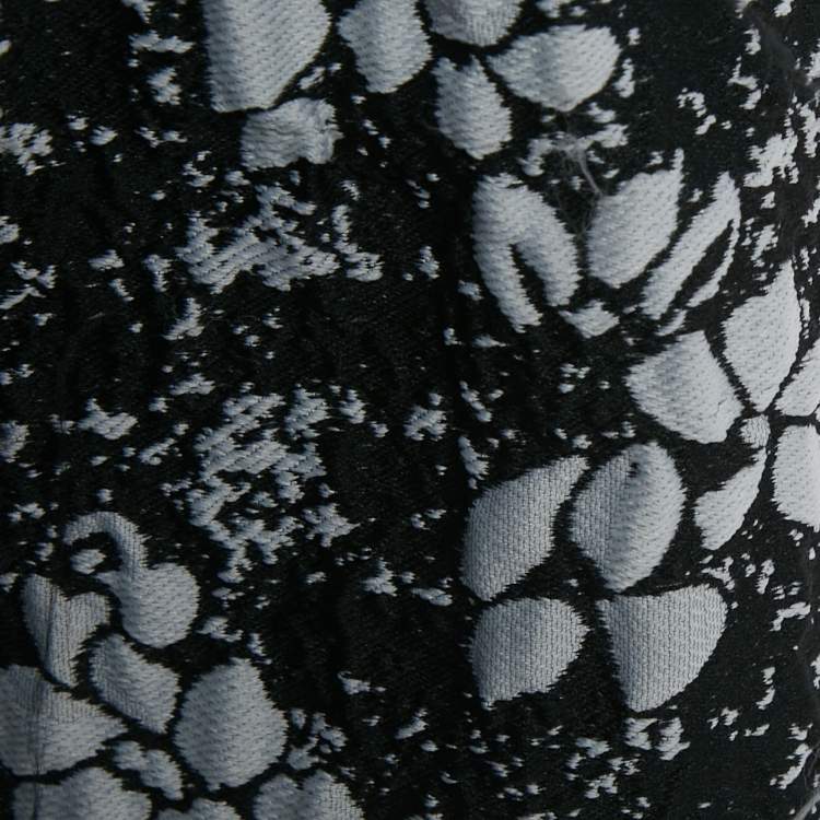 Pre Owned CH Carolina Herrera Black Floral Jacquard Sleeveless Midi Dress M