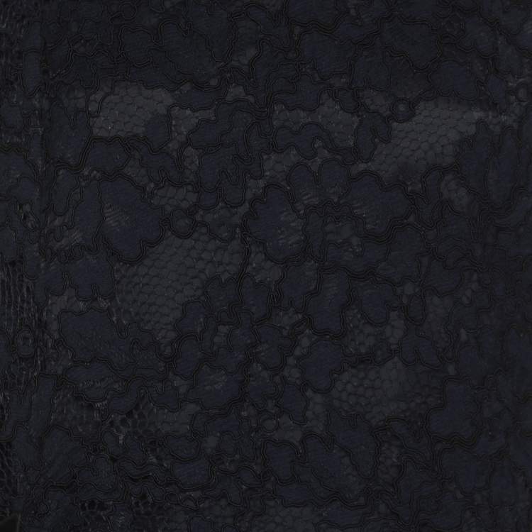 Pre Owned CH Carolina Herrera Navy Blue Lace Sleeveless Maxi Dress L