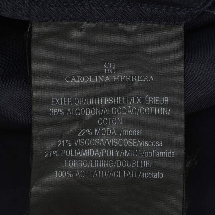 Pre Owned CH Carolina Herrera Navy Blue Lace Sleeveless Maxi Dress L