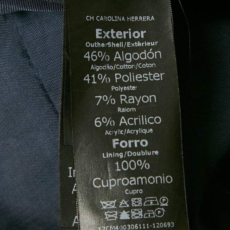 Pre Owned CH Carolina Herrera Navy Blue Tweed Jacket M