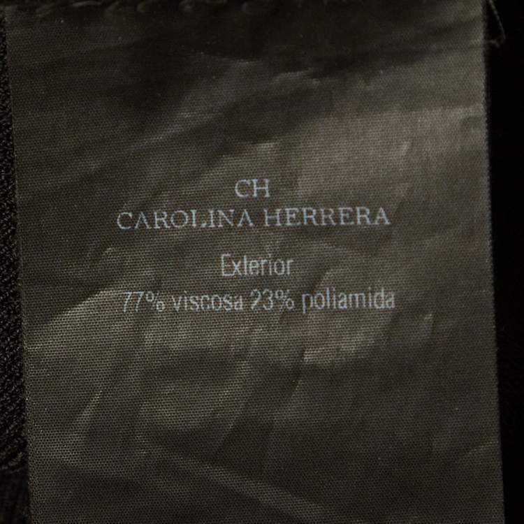 Pre Owned CH Carolina Herrera Black Stretch Knit Flared Sleeve Top S