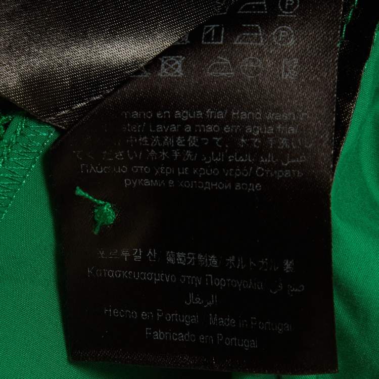 Pre Owned CH Carolina Herrera Green Cotton Flared Sleeve Blouse L