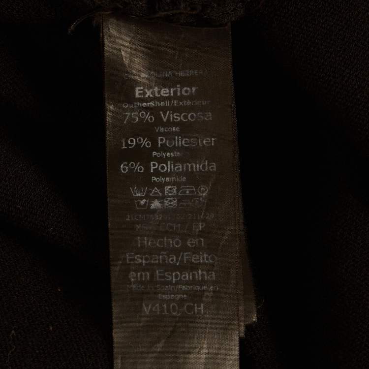 Pre Owned CH Carolina Herrera Black Stretch Knit Midi Dress XS