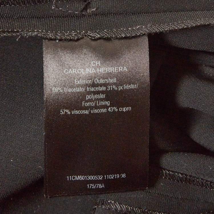 Pre Owned CH Carolina Herrera Black Crepe Formal Trousers M