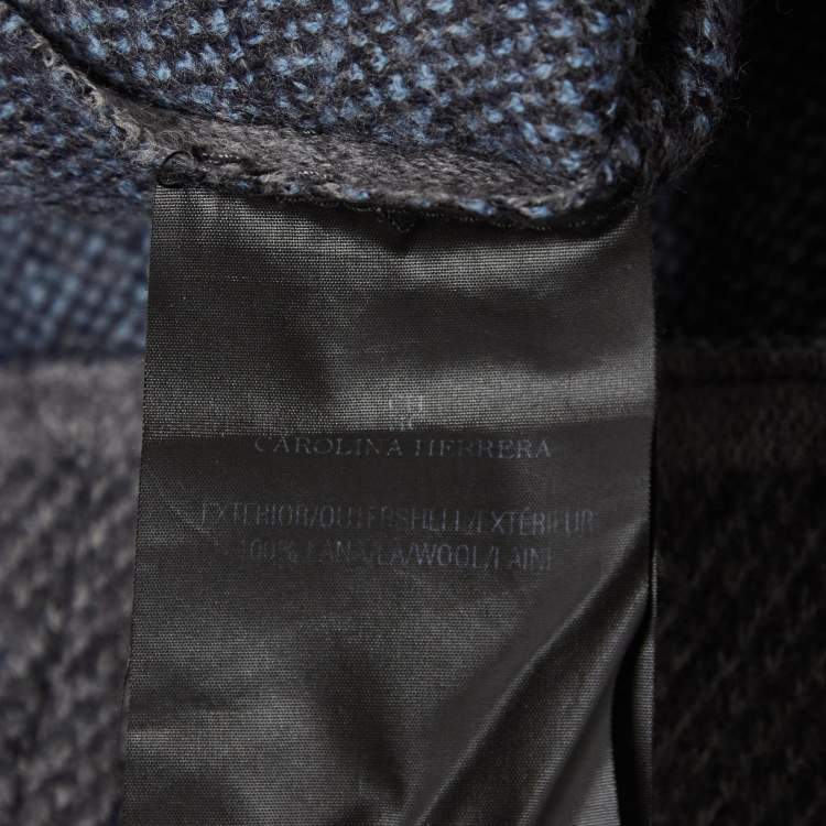 Pre Owned Carolina Herrera Grey Checks Wool Sleeveless Top S