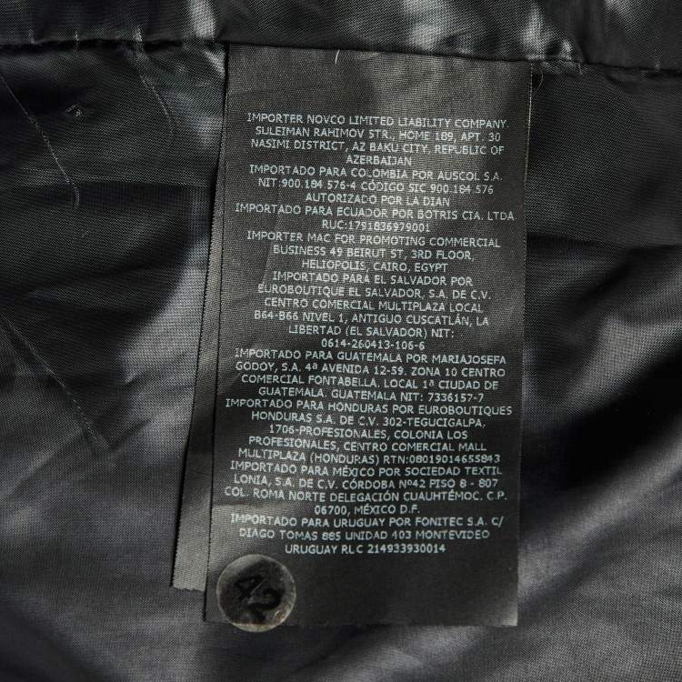 Pre Owned CH Carolina Herrera Black Lace Down Quilted Zip Up Jacket L