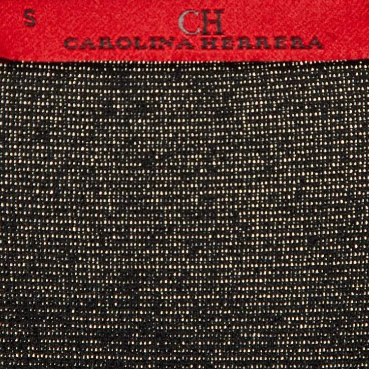 مملوكة مسبقًا CH Carolina Herrera Black Knit Ruffled Sleeve Top S