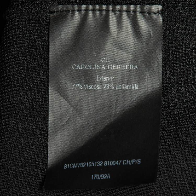 مملوكة مسبقًا CH Carolina Herrera Black Knit Ruffled Sleeve Top S