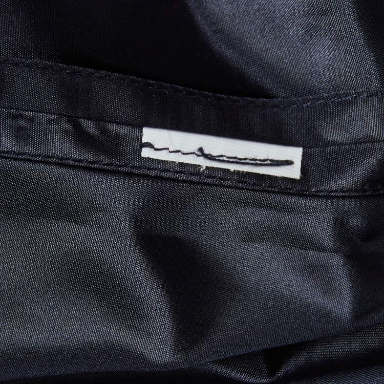 Pre Owned CH Carolina Herrera Navy Blue Jacquard Maxi Skirt M